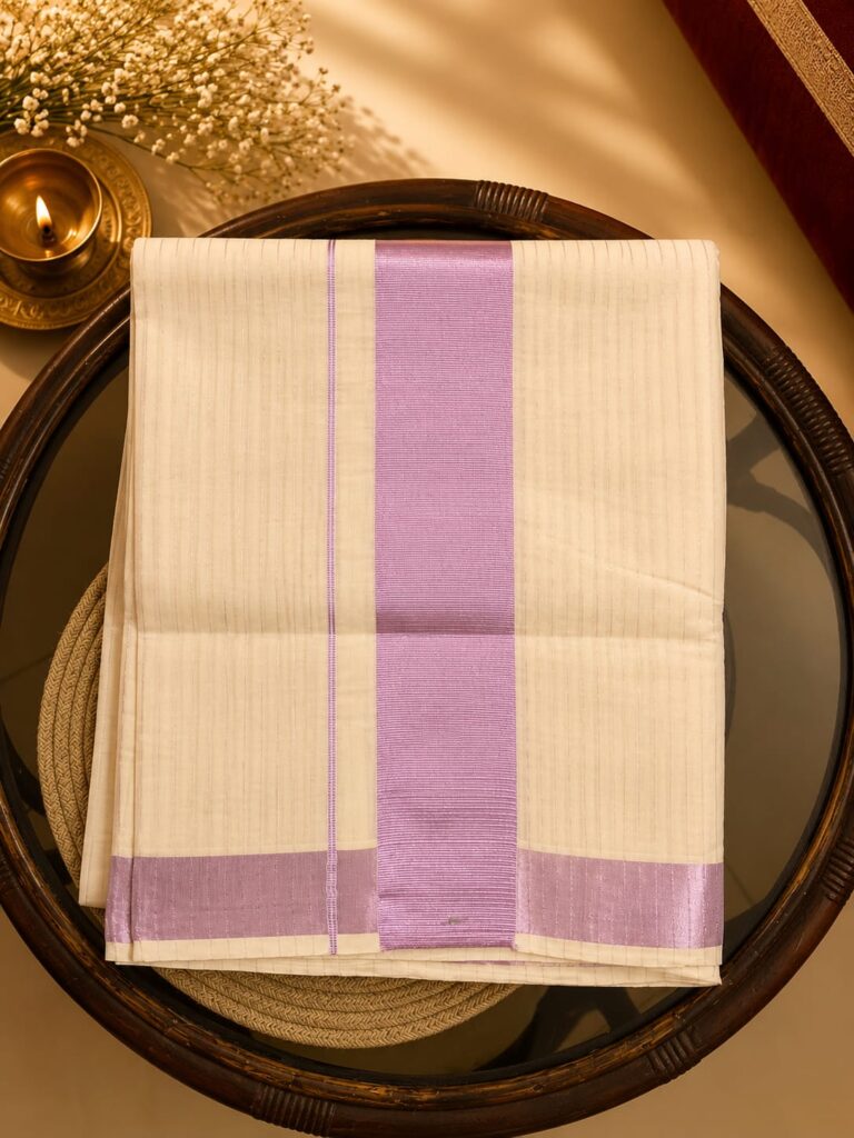 Rose Gold Cotton Line Saree
