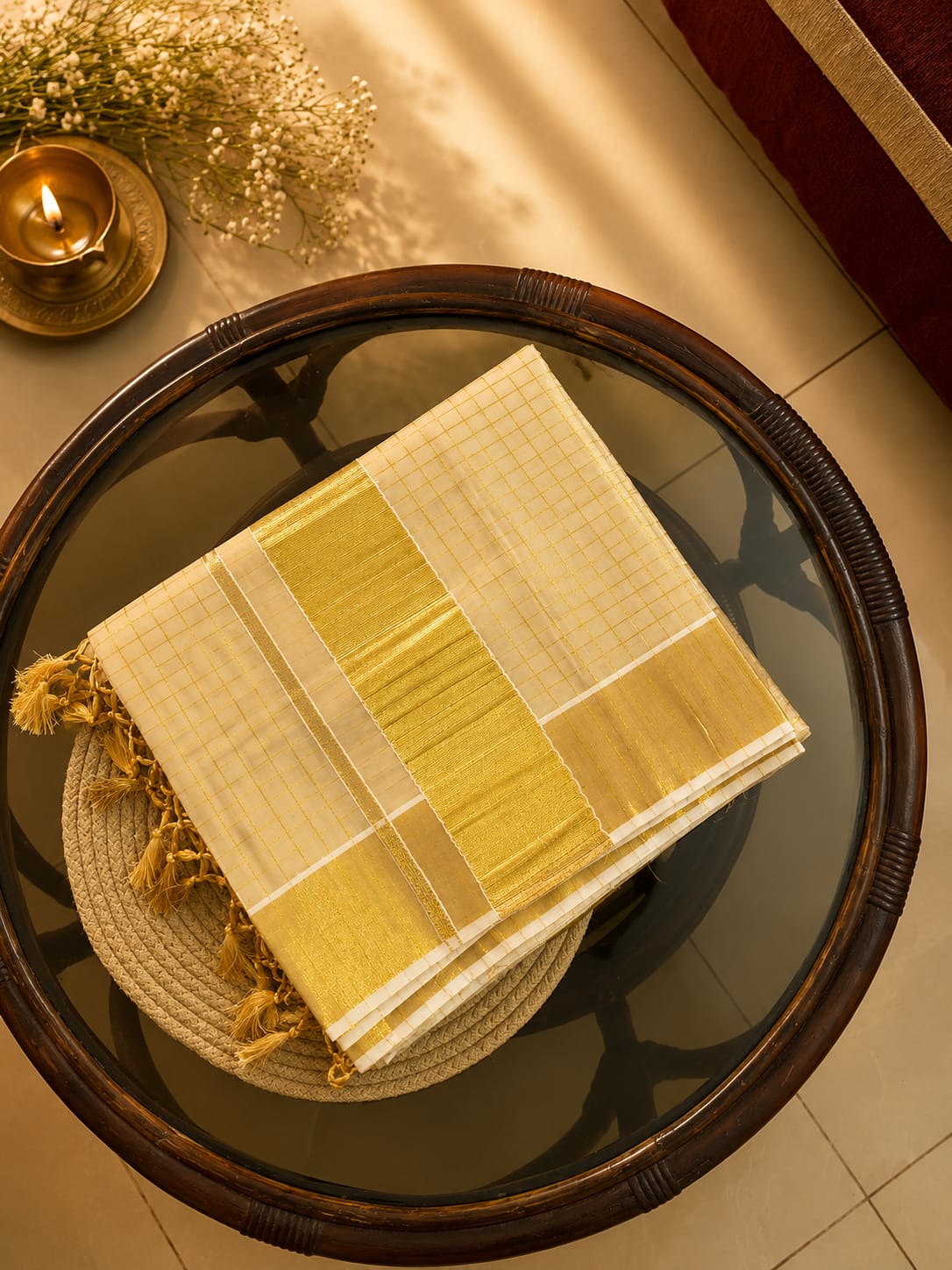 Kanaka Tissue Check Saree
